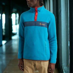 Cotopaxi Teca Fleece Pullover Medium Blue Red Casual Jacket Outerwear Activewear